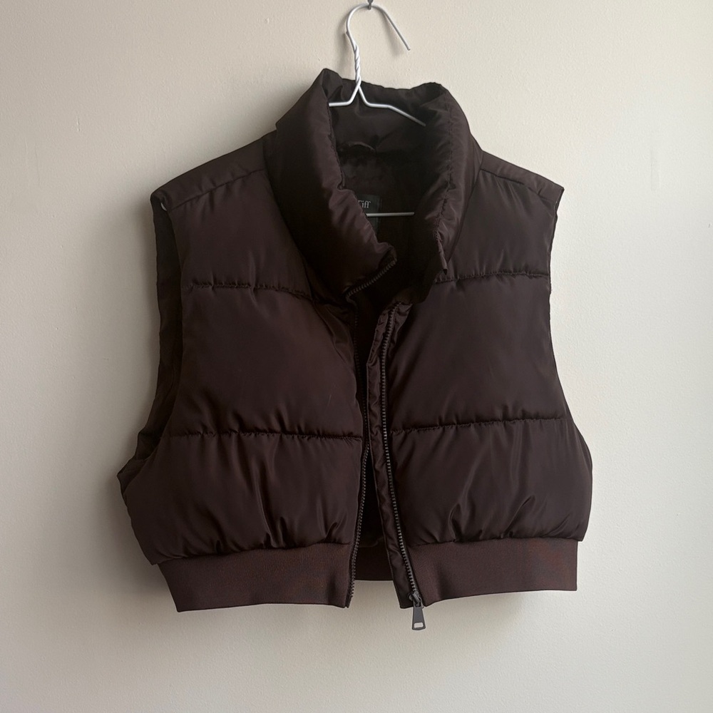 Mila & Tiff Brown Cropped Vest